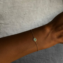 Load image into Gallery viewer, Turquoise Enameled Spirit, Yellow Gold Bracelet