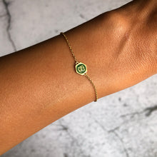Load image into Gallery viewer, Njoud Green Enameled Spirit, Yellow Gold Bracelet